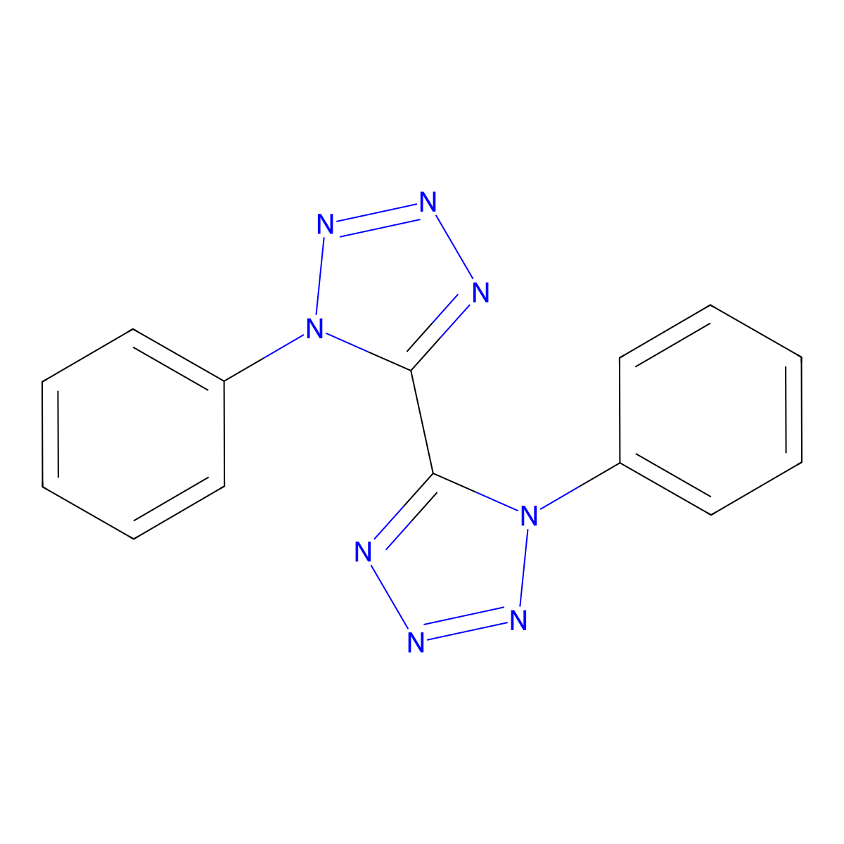 5,5'-Bi-1H-tetrazole, 1,1'-diphenyl- molecular structure, CAS 66012-75-7