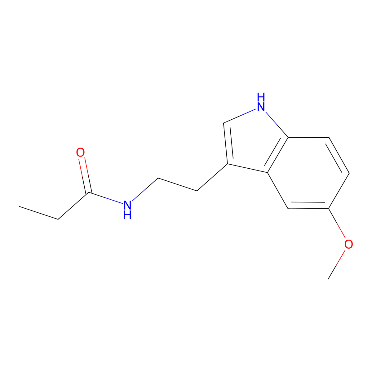N-Propionyl-5-methoxytryptamine molecular structure, CAS 66012-82-6