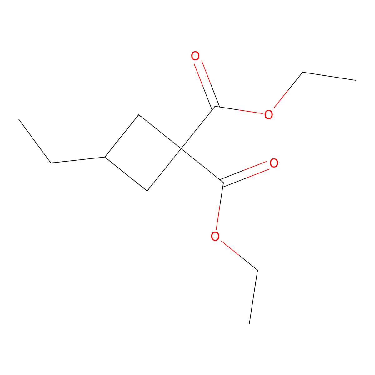 Diethyl 3-ethylcyclobutane-1,1-dicarboxylate molecular structure, CAS 66016-02-2