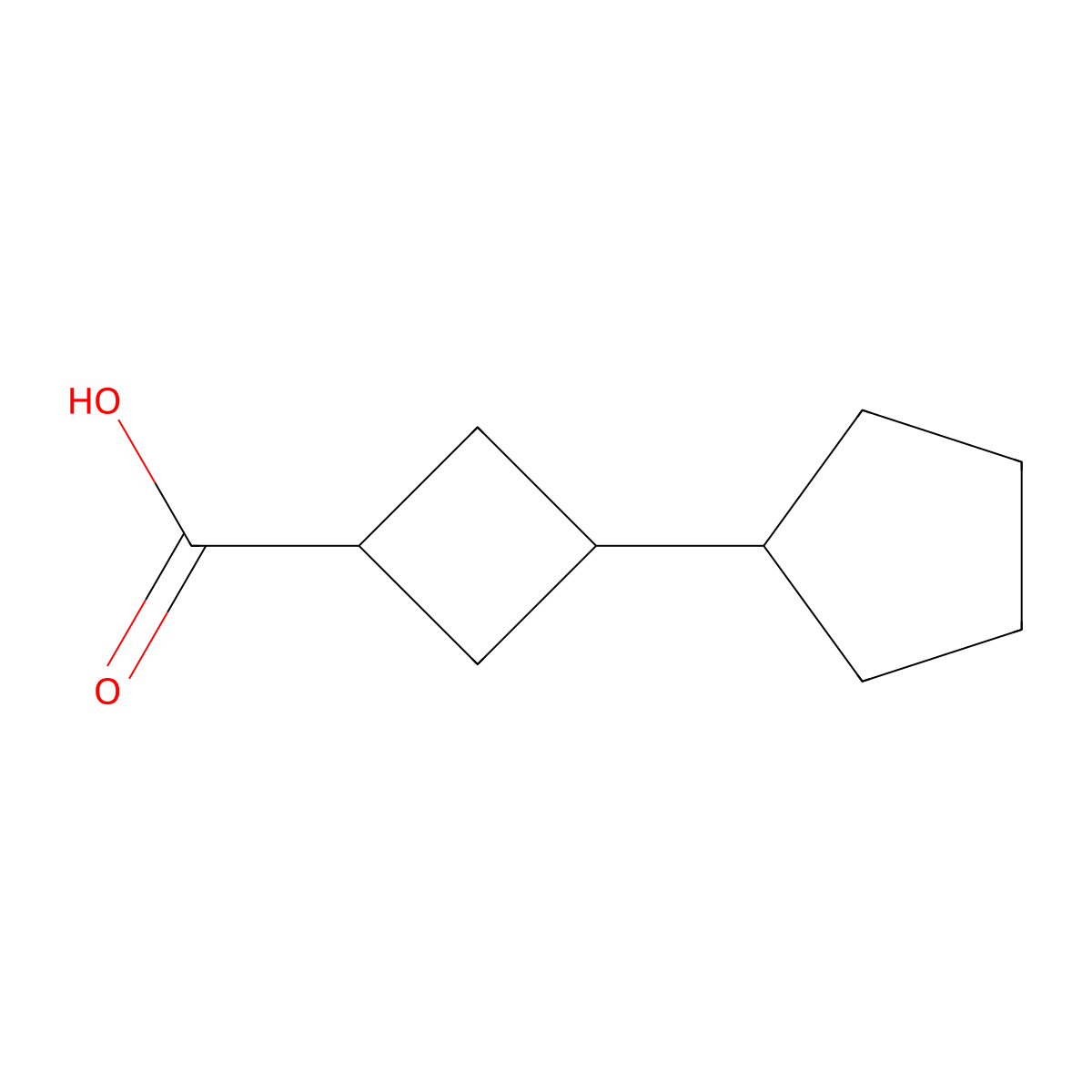 Cyclobutanecarboxylic acid, 3-cyclopentyl- molecular structure, CAS 66016-20-4