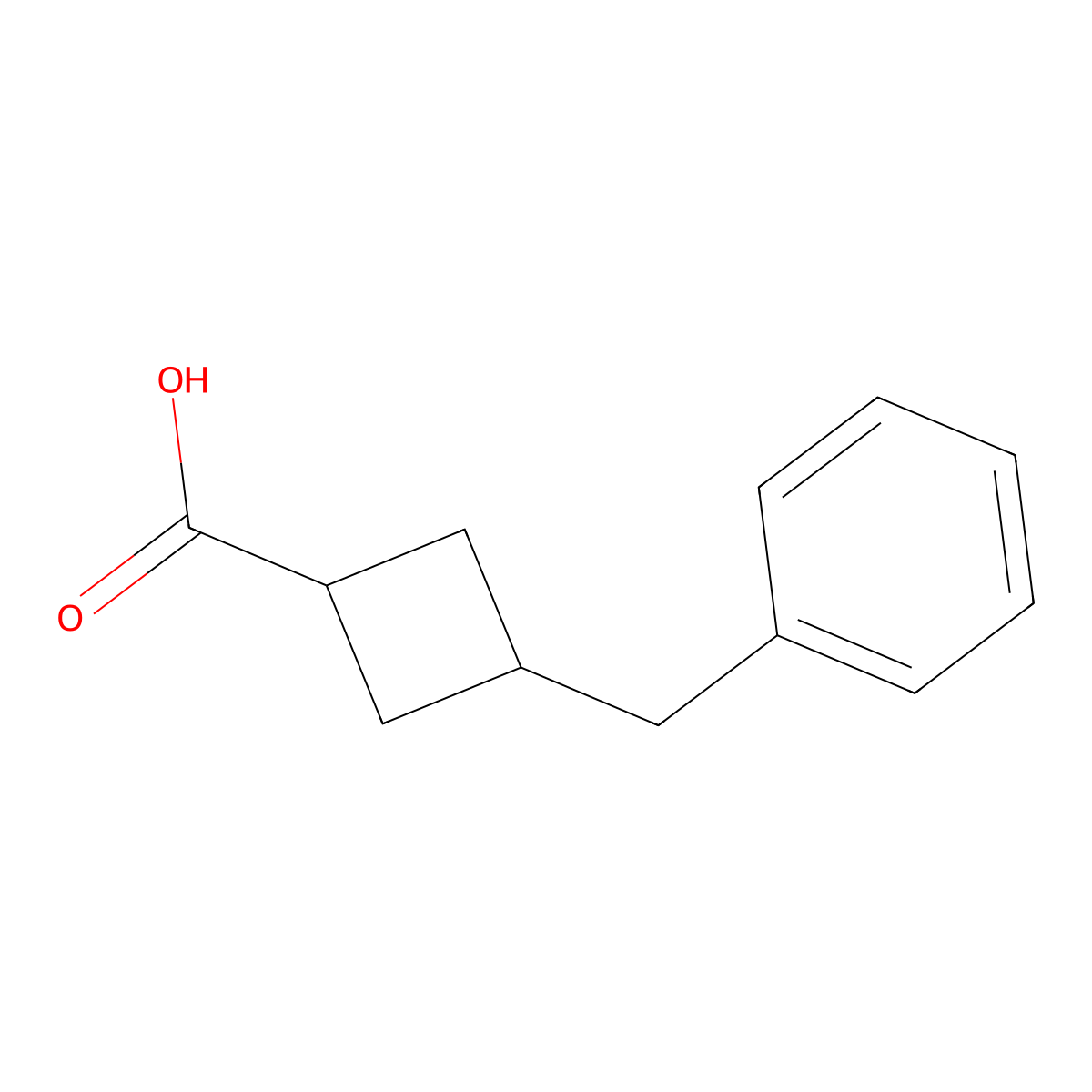 Cyclobutanecarboxylic acid, 3-benzyl- molecular structure, CAS 66016-21-5