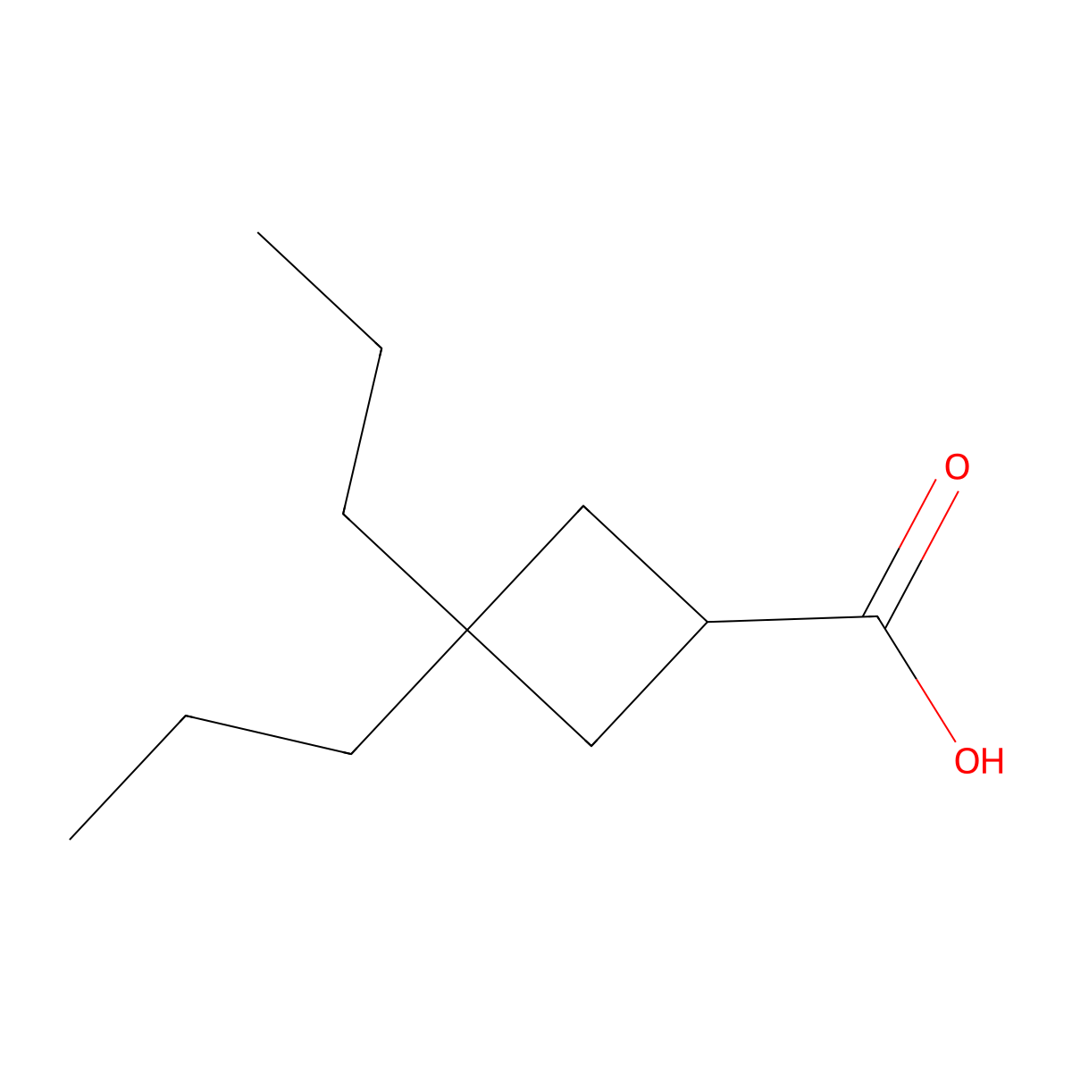 3,3-Dipropylcyclobutane-1-carboxylic acid molecular structure, CAS 66016-26-0