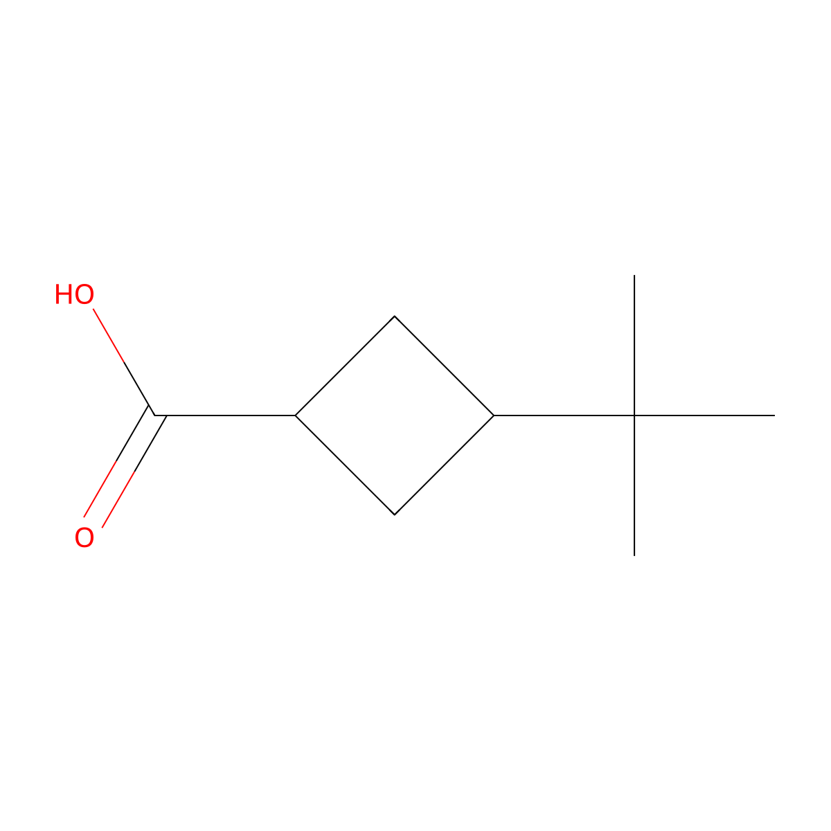 Cyclobutanecarboxylic acid, 3-tert-butyl- molecular structure, CAS 66016-27-1