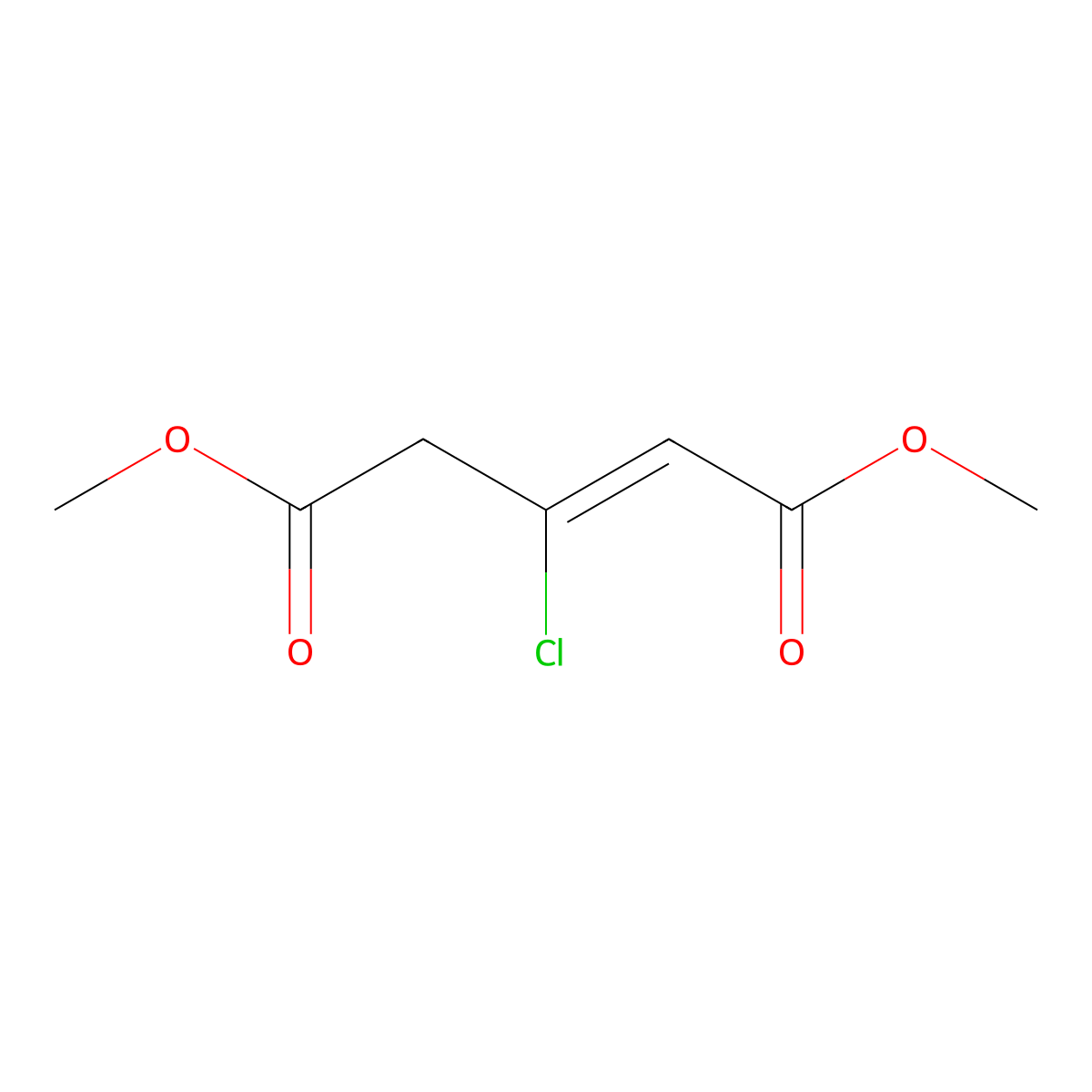 2-Pentenedioic acid, 3-chloro-, dimethyl ester, (E)- molecular structure, CAS 66016-88-4