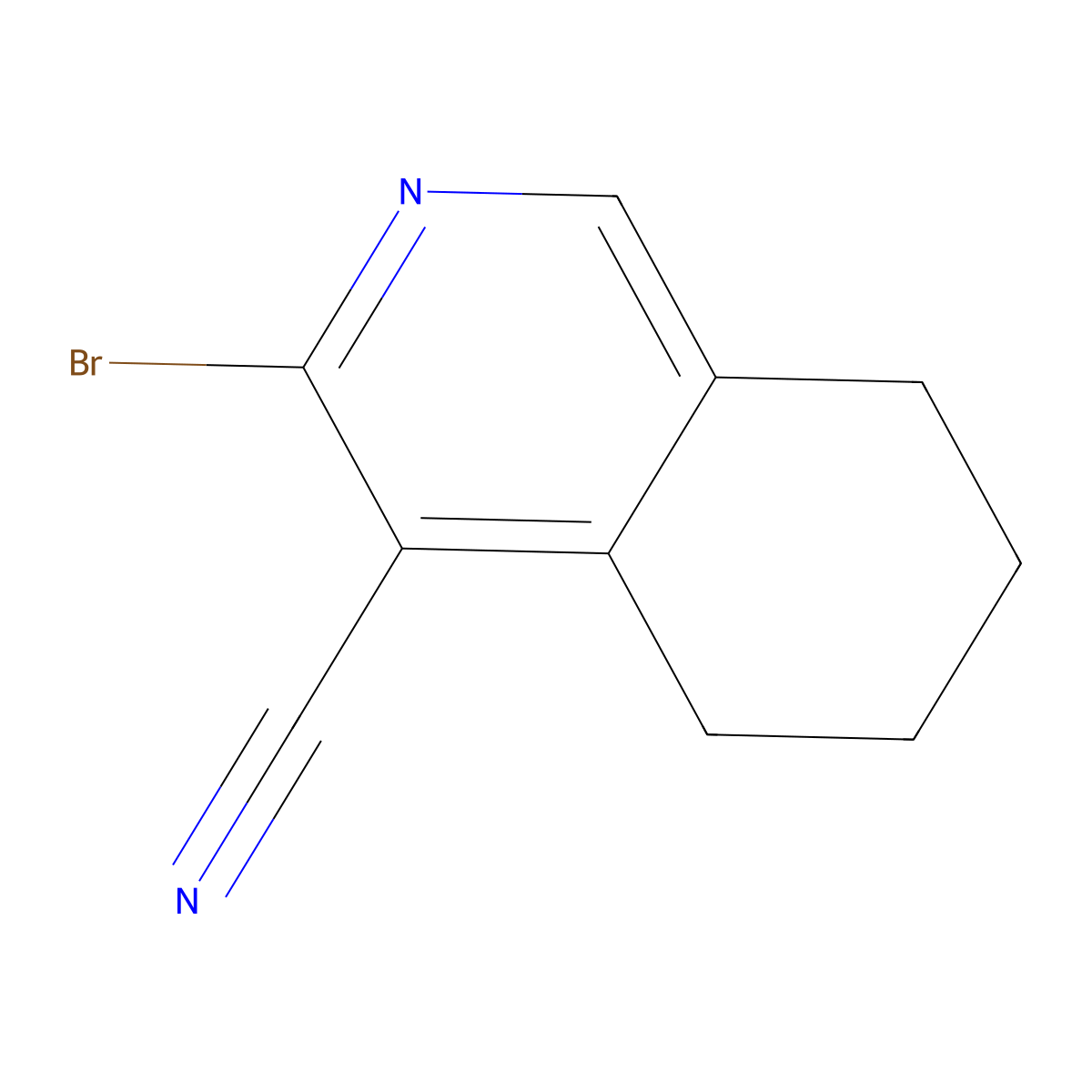 3-Bromo-5,6,7,8-tetrahydroisoquinoline-4-carbonitrile molecular structure, CAS 66017-97-8