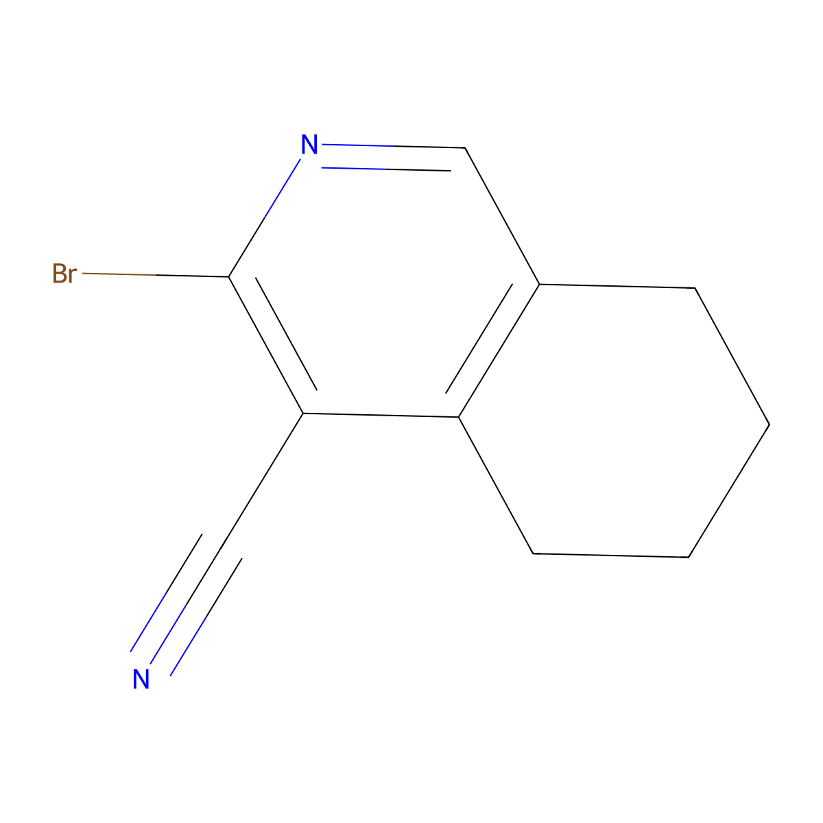 3-Bromo-5,6,7,8-tetrahydroisoquinoline-4-carbonitrile molecular structure, CAS 66017-97-8