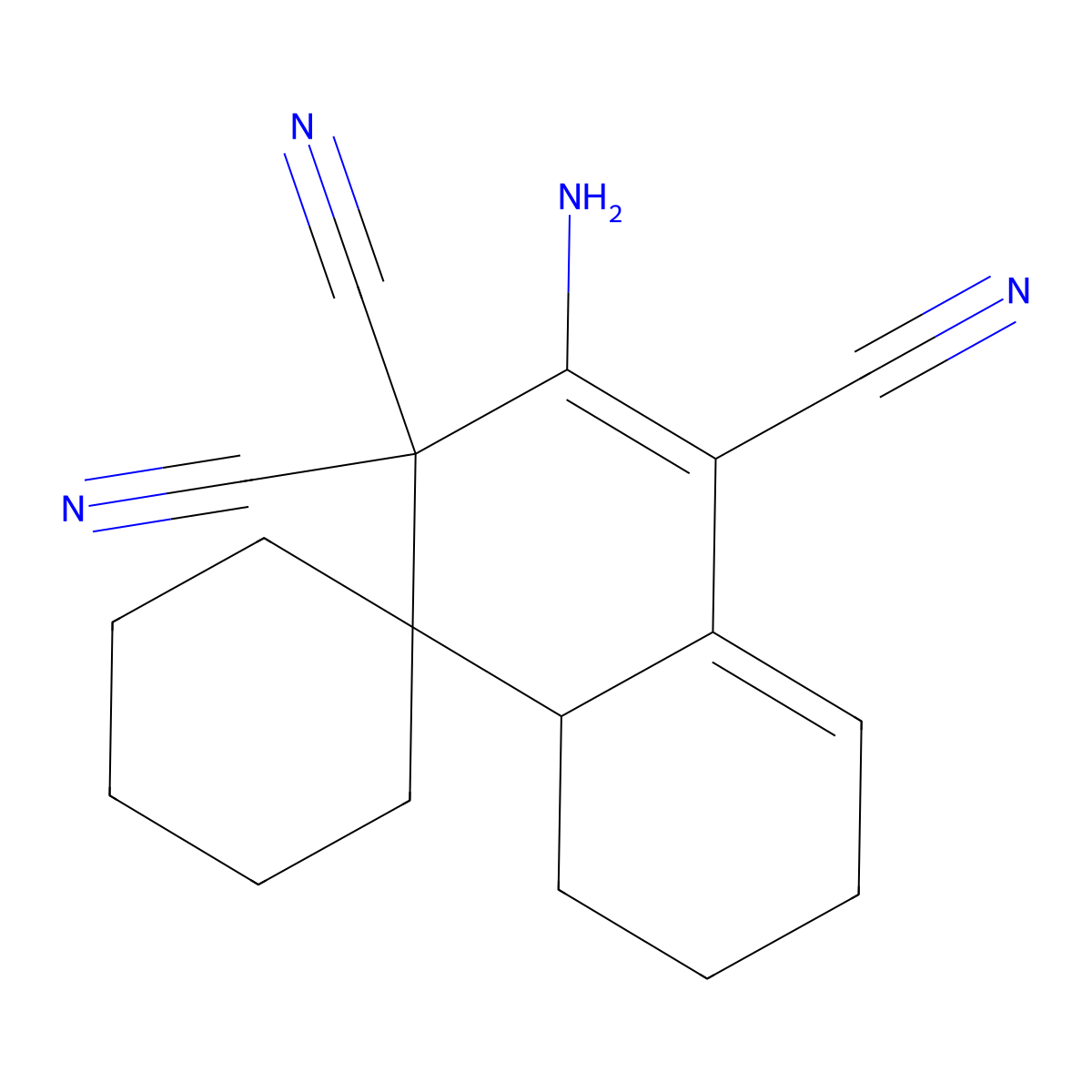3'-Amino-6',7',8',8'a-tetrahydrospiro(cyclohexane-1,1'(2'H)-naphthalene)-2',2',4'-tricarbonitrile molecular structure, CAS 66017-98-9