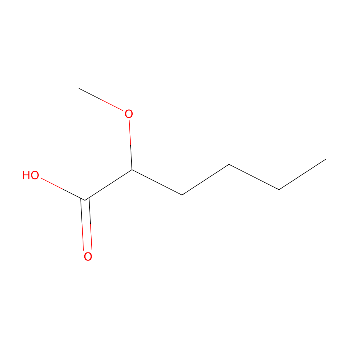 Hexanoic acid, 2-methoxy- molecular structure, CAS 66018-27-7