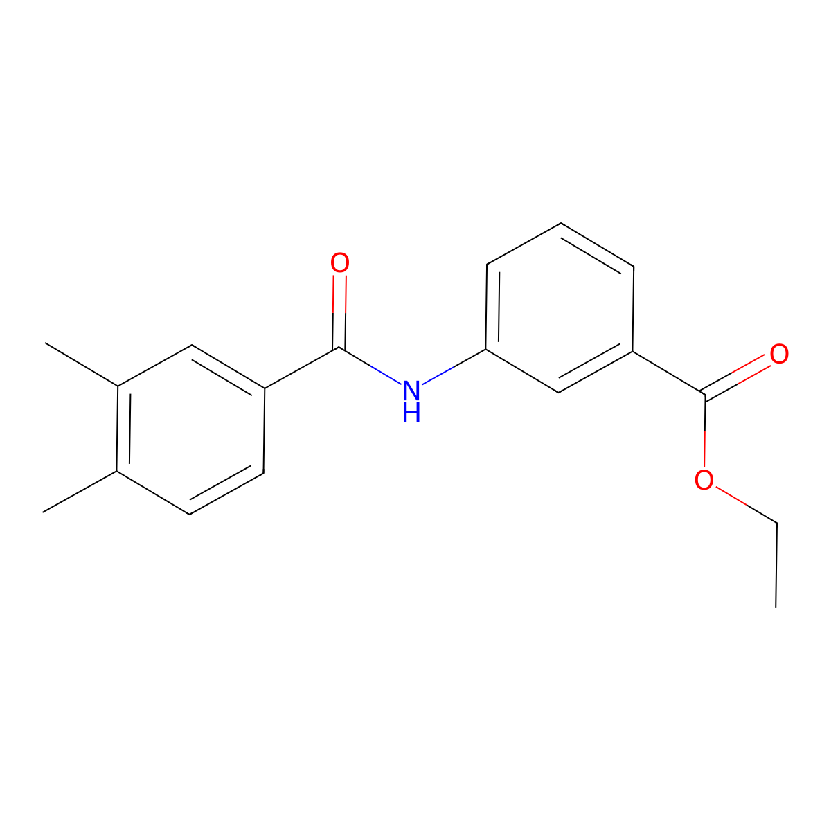 Ethyl 3-[(3,4-dimethylbenzoyl)amino]benzoate molecular structure, CAS 6602-76-2