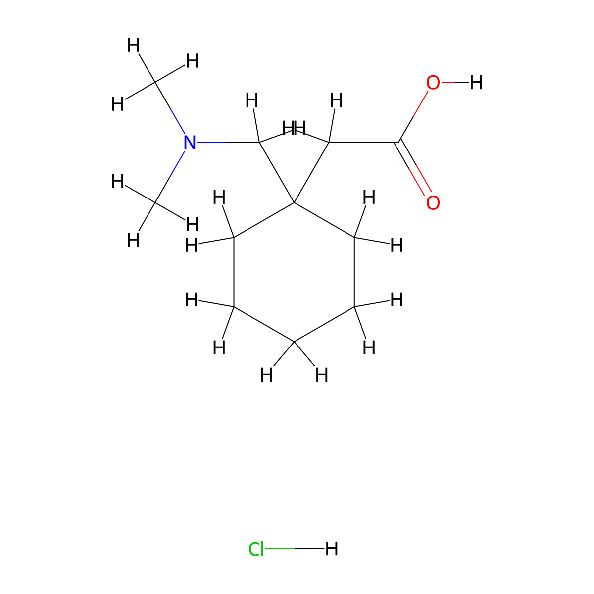 2-{1-[(Dimethylamino)methyl]cyclohexyl}acetic acid hydrochloride molecular structure, CAS 66024-98-4