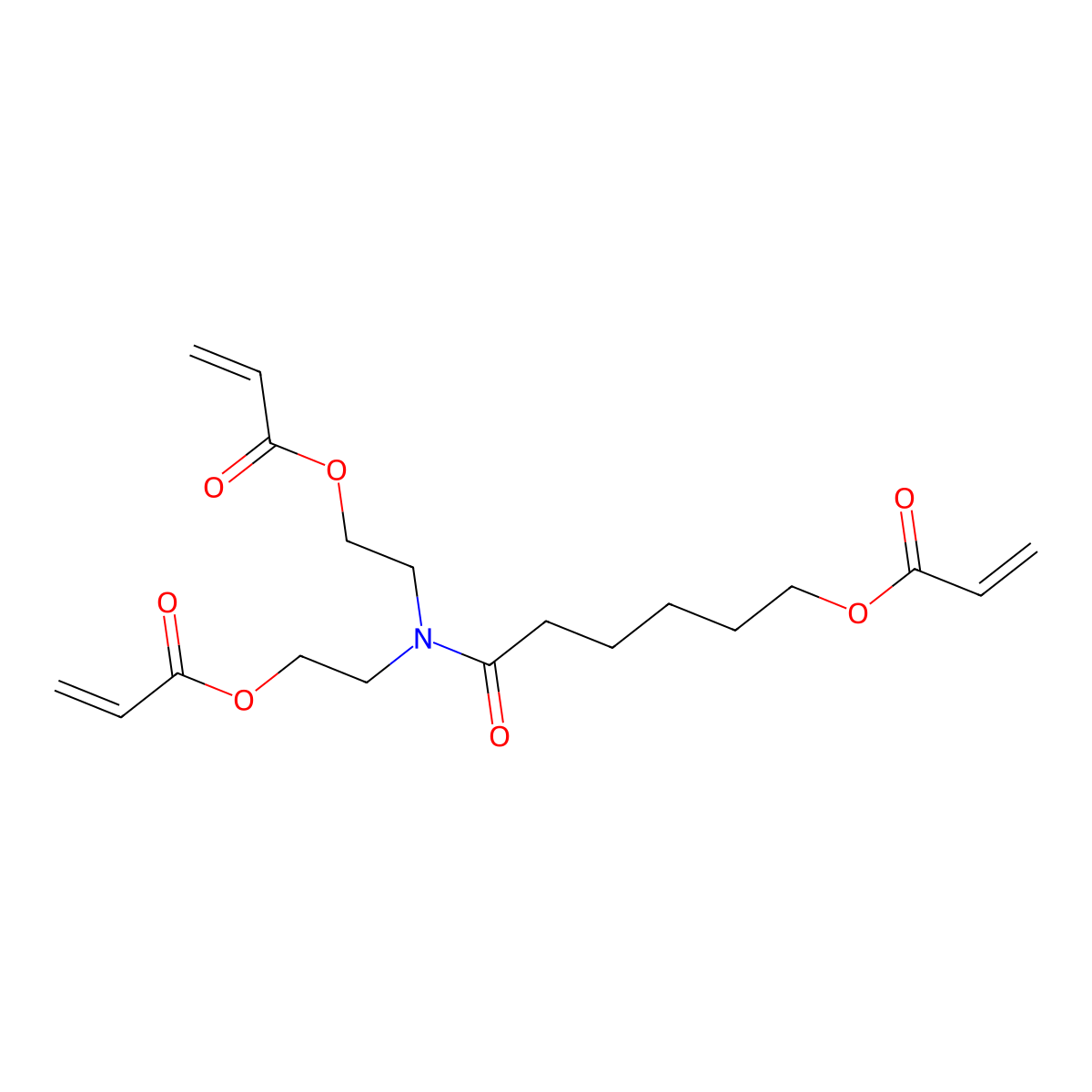 2-Propenoic acid, 1,1'-(((1-oxo-6-((1-oxo-2-propen-1-yl)oxy)hexyl)imino)di-2,1-ethanediyl) ester molecular structure, CAS 66028-32-8