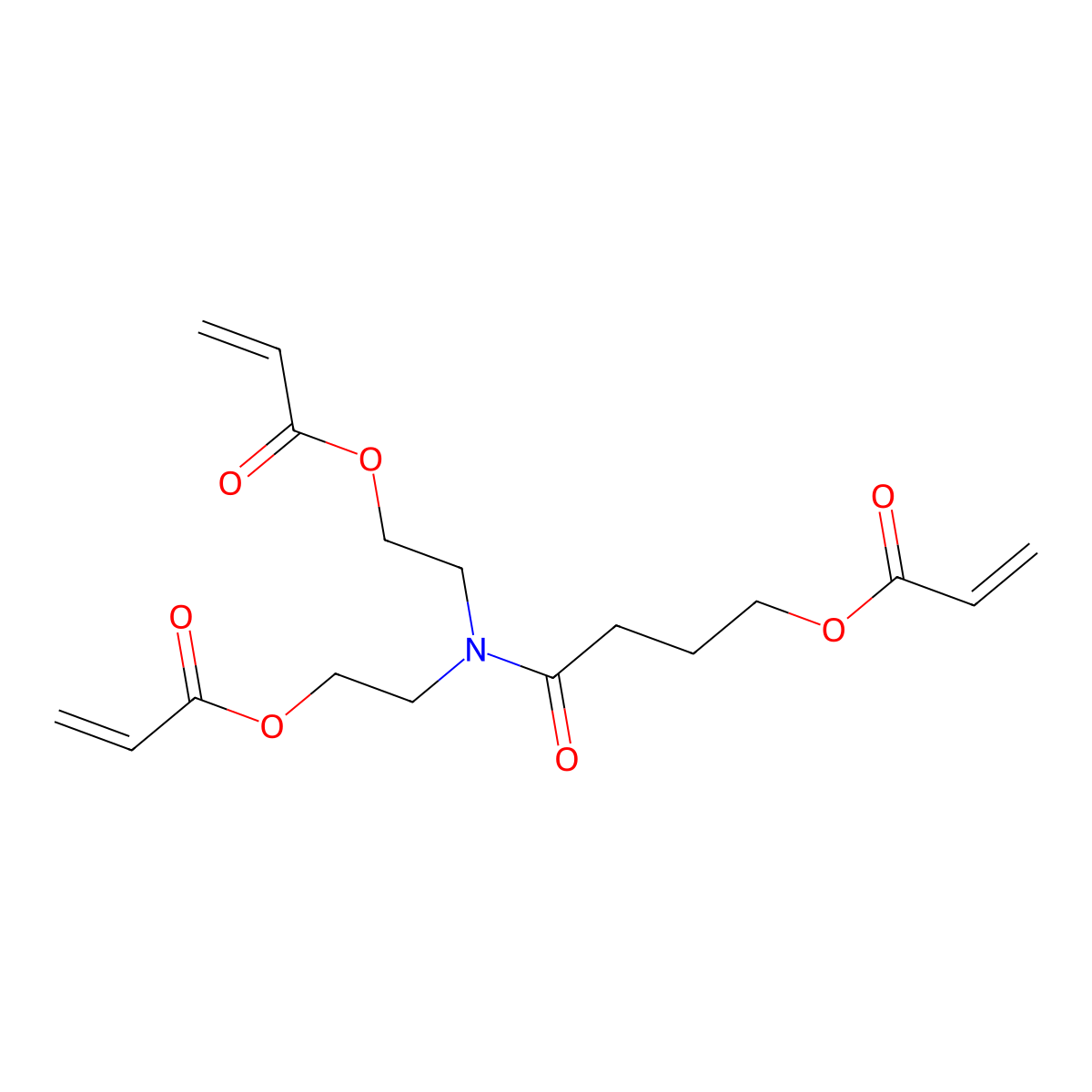 2-Propenoic acid, 1,1'-(((1-oxo-4-((1-oxo-2-propen-1-yl)oxy)butyl)imino)di-2,1-ethanediyl) ester molecular structure, CAS 66028-34-0