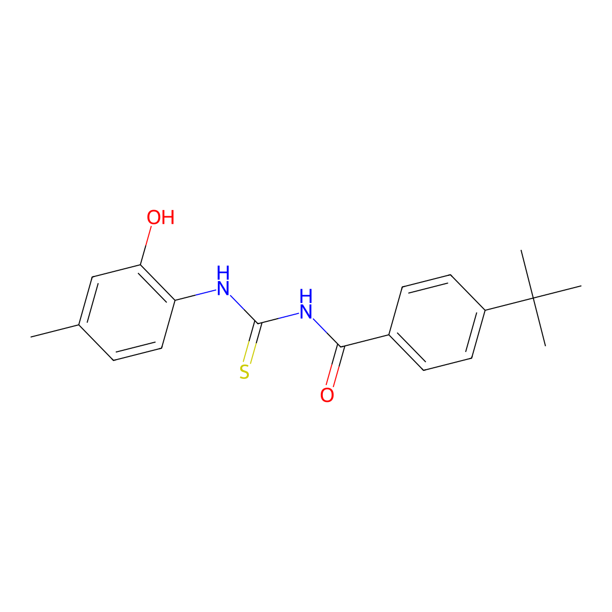 4-tert-butyl-N-[(2-hydroxy-4-methylphenyl)carbamothioyl]benzamide molecular structure, CAS 6603-79-8