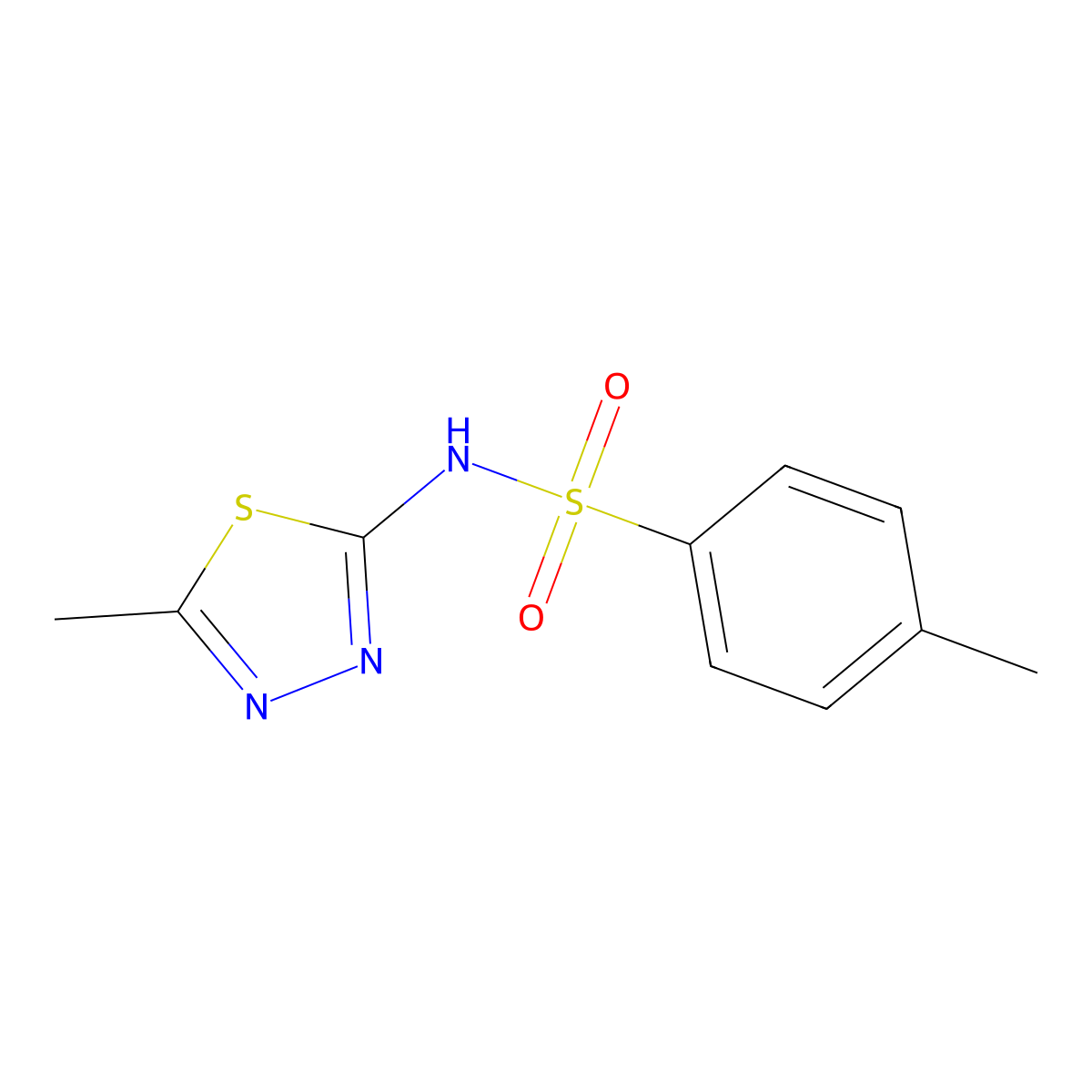 4-Methyl-N-(5-methyl-1,3,4-thiadiazol-2-yl)benzenesulfonamide molecular structure, CAS 66030-26-0