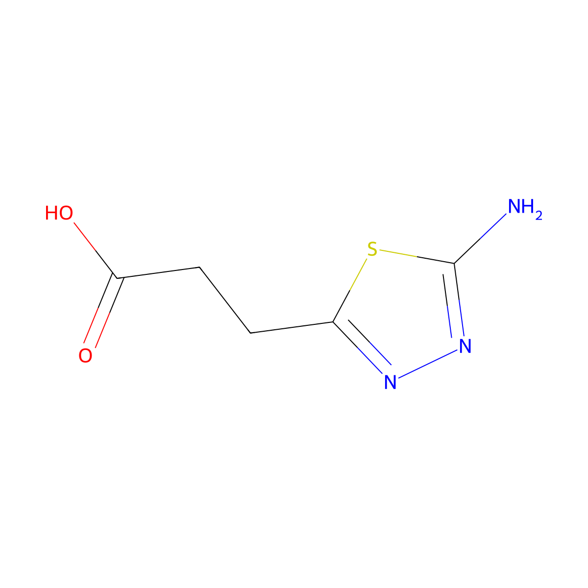 3-(5-Amino-1,3,4-thiadiazol-2-yl)propanoic acid molecular structure, CAS 66030-27-1
