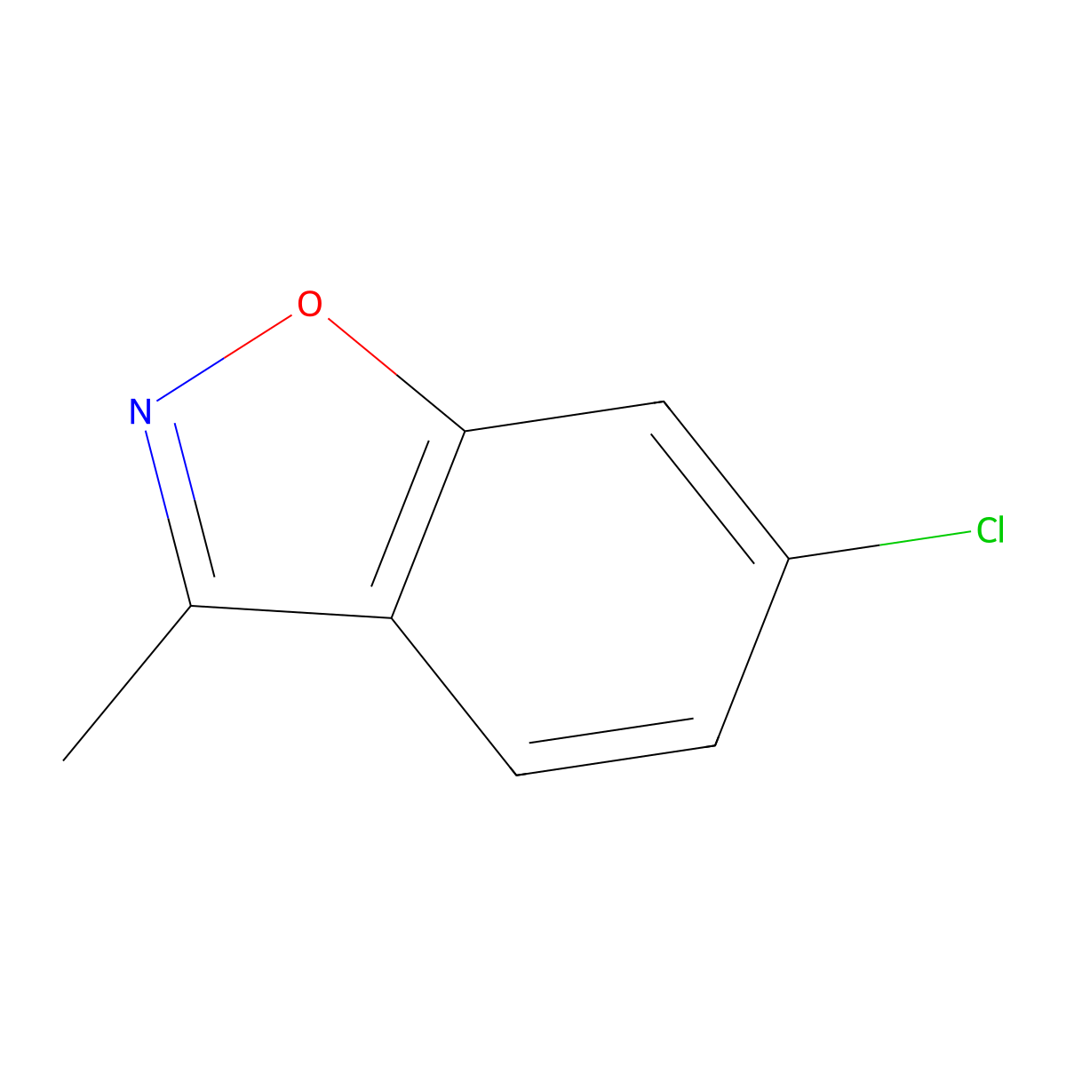 6-Chloro-3-methyl-1,2-benzoxazole molecular structure, CAS 66033-73-6