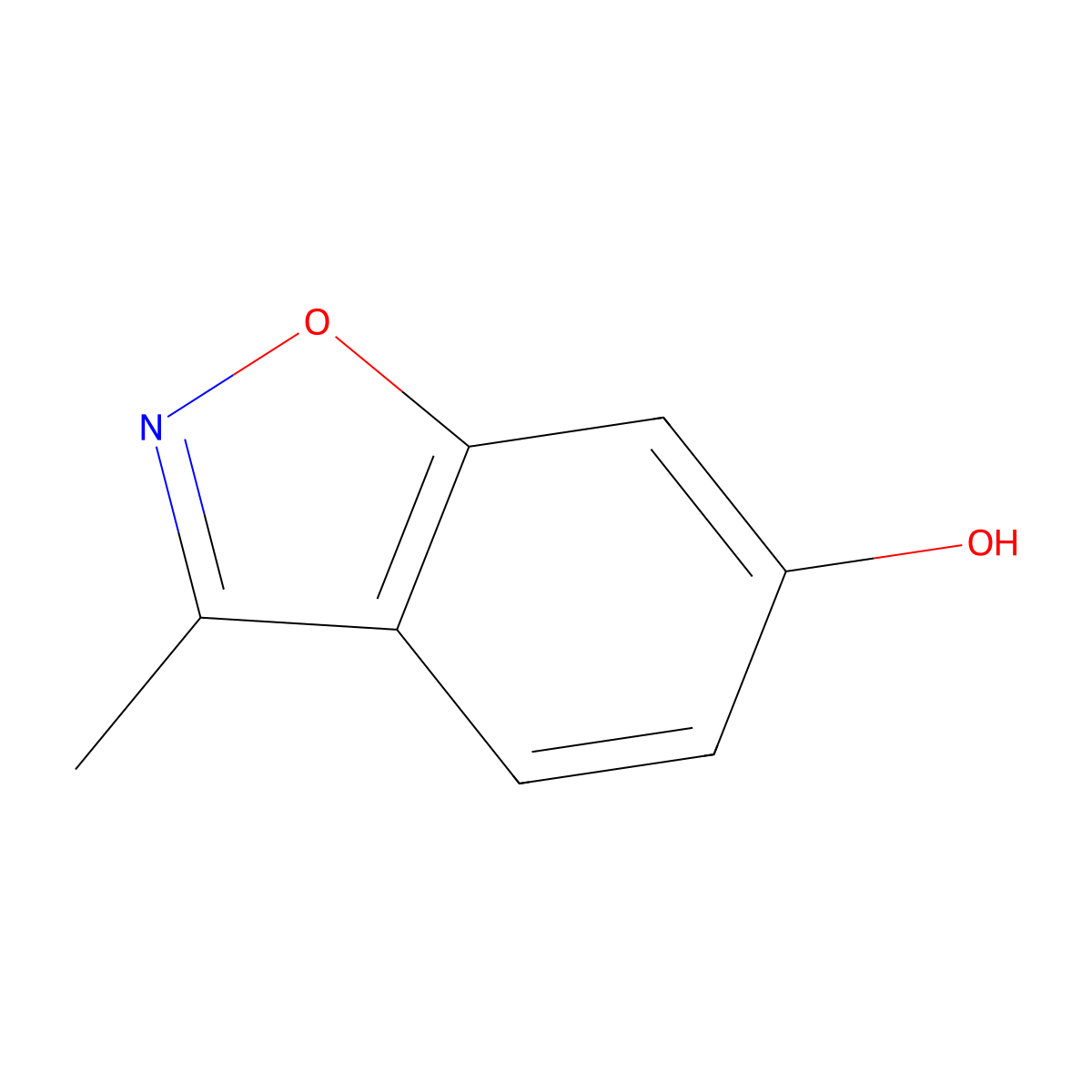 3-Methyl-1,2-benzisoxazol-6-ol molecular structure, CAS 66033-92-9