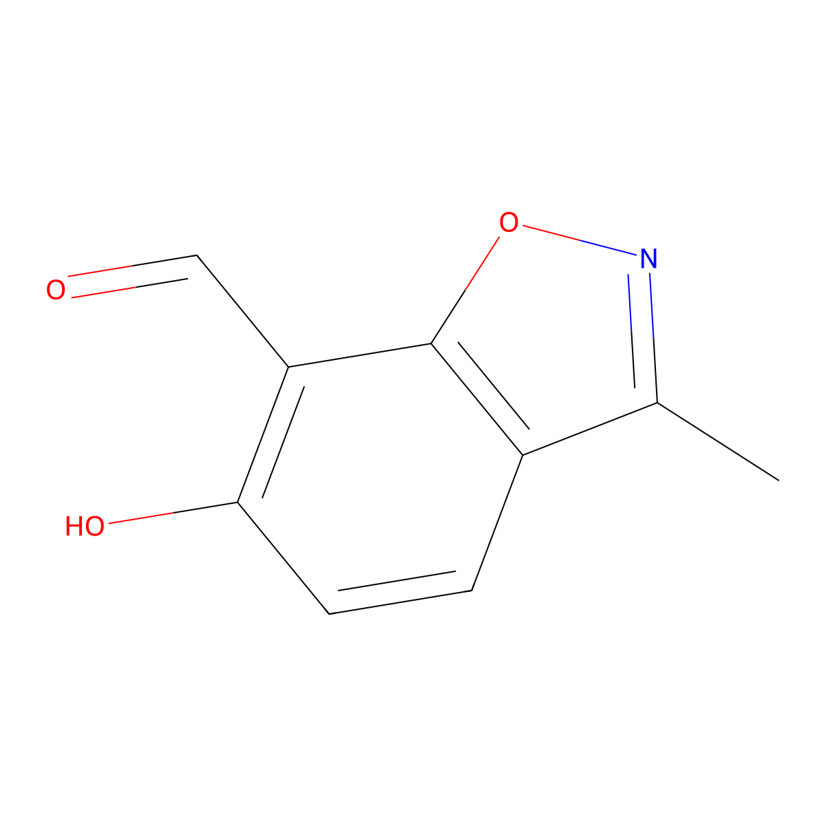 6-Hydroxy-3-methylbenzo[d]isoxazole-7-carbaldehyde molecular structure, CAS 66033-95-2