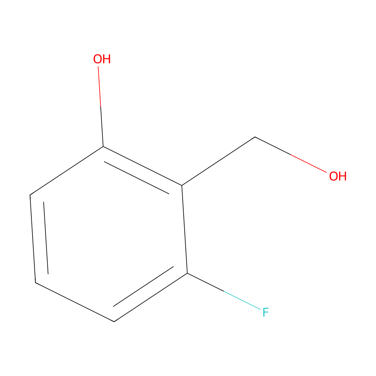 3-Fluoro-2-(hydroxymethyl)phenol molecular structure, CAS 660390-77-2