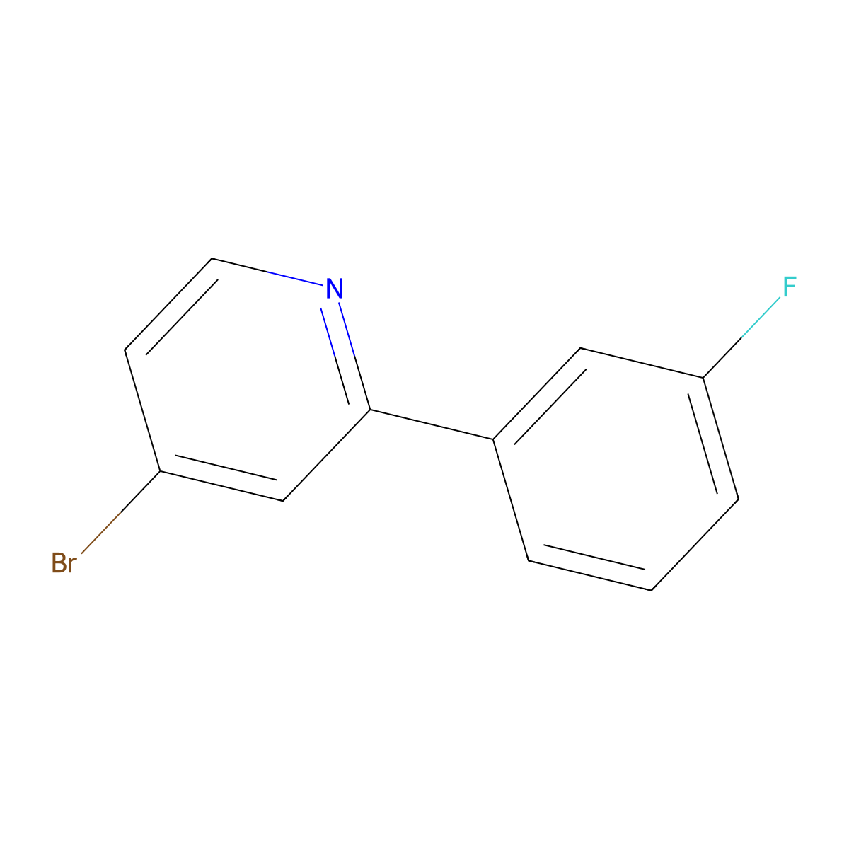 4-Bromo-2-(3-fluorophenyl)-pyridine molecular structure, CAS 660393-72-6