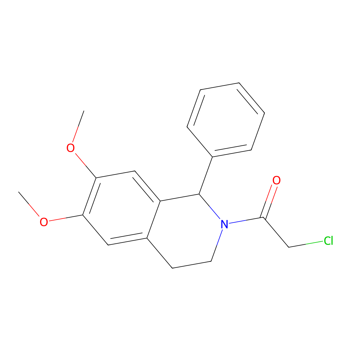 2-Chloro-1-(6,7-dimethoxy-1-phenyl-3,4-dihydro-1H-isoquinolin-2-yl)-ethanone molecular structure, CAS 66040-35-5