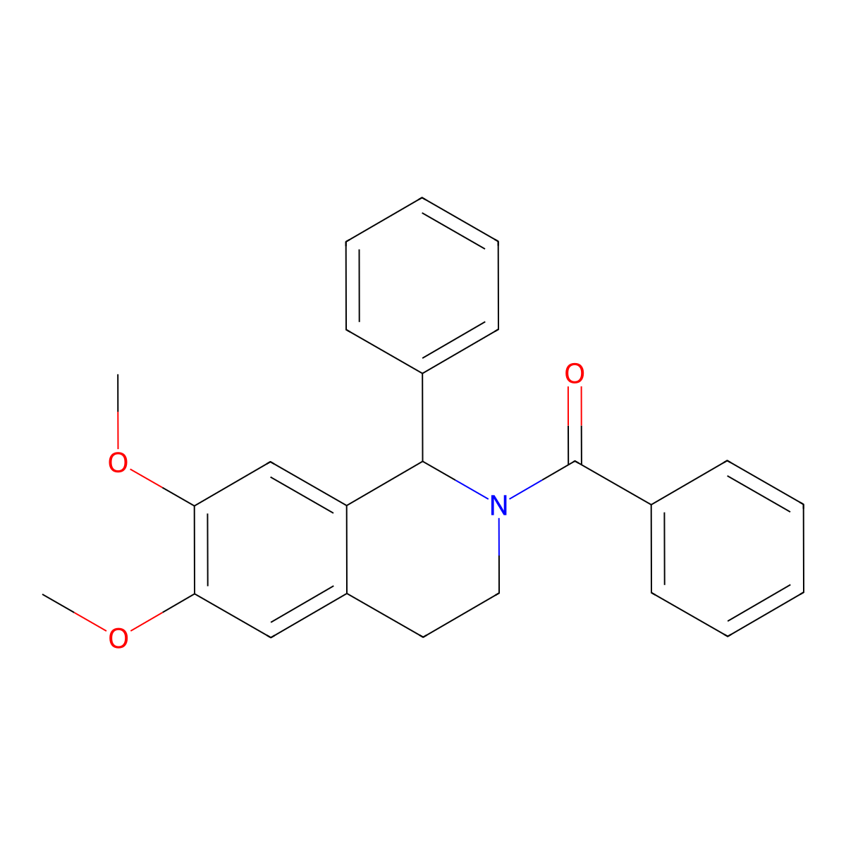 2-Benzoyl-6,7-dimethoxy-1-phenyl-1,2,3,4-tetrahydroisoquinoline molecular structure, CAS 66040-36-6