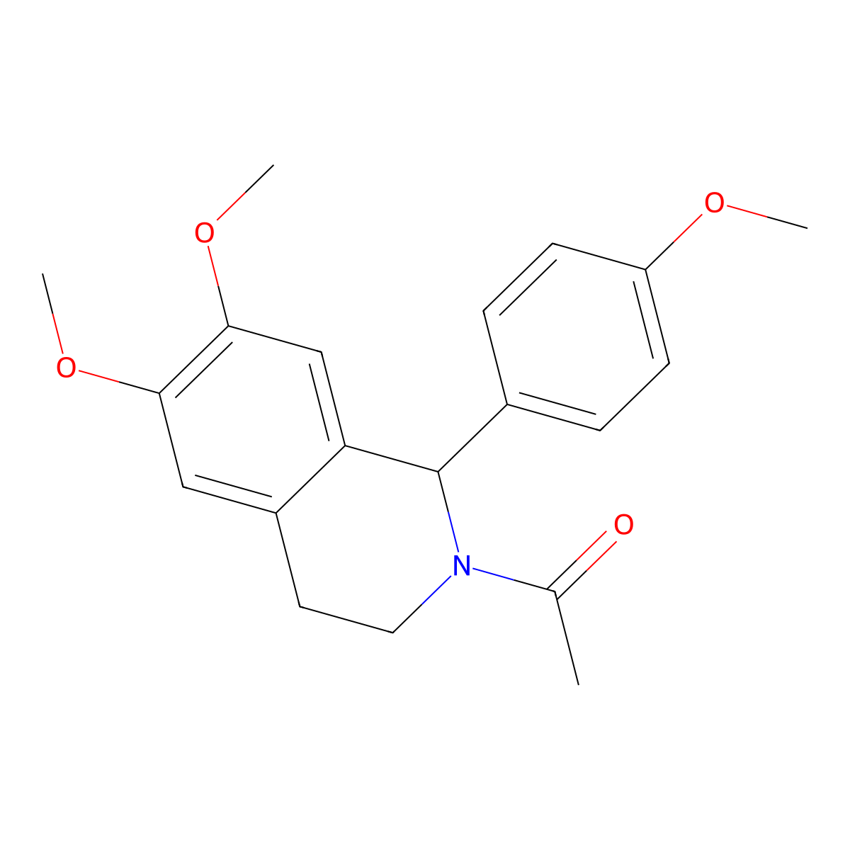 1-[6,7-Dimethoxy-1-(4-methoxyphenyl)-1,2,3,4-tetrahydroisoquinolin-2-yl]ethan-1-one molecular structure, CAS 66040-39-9