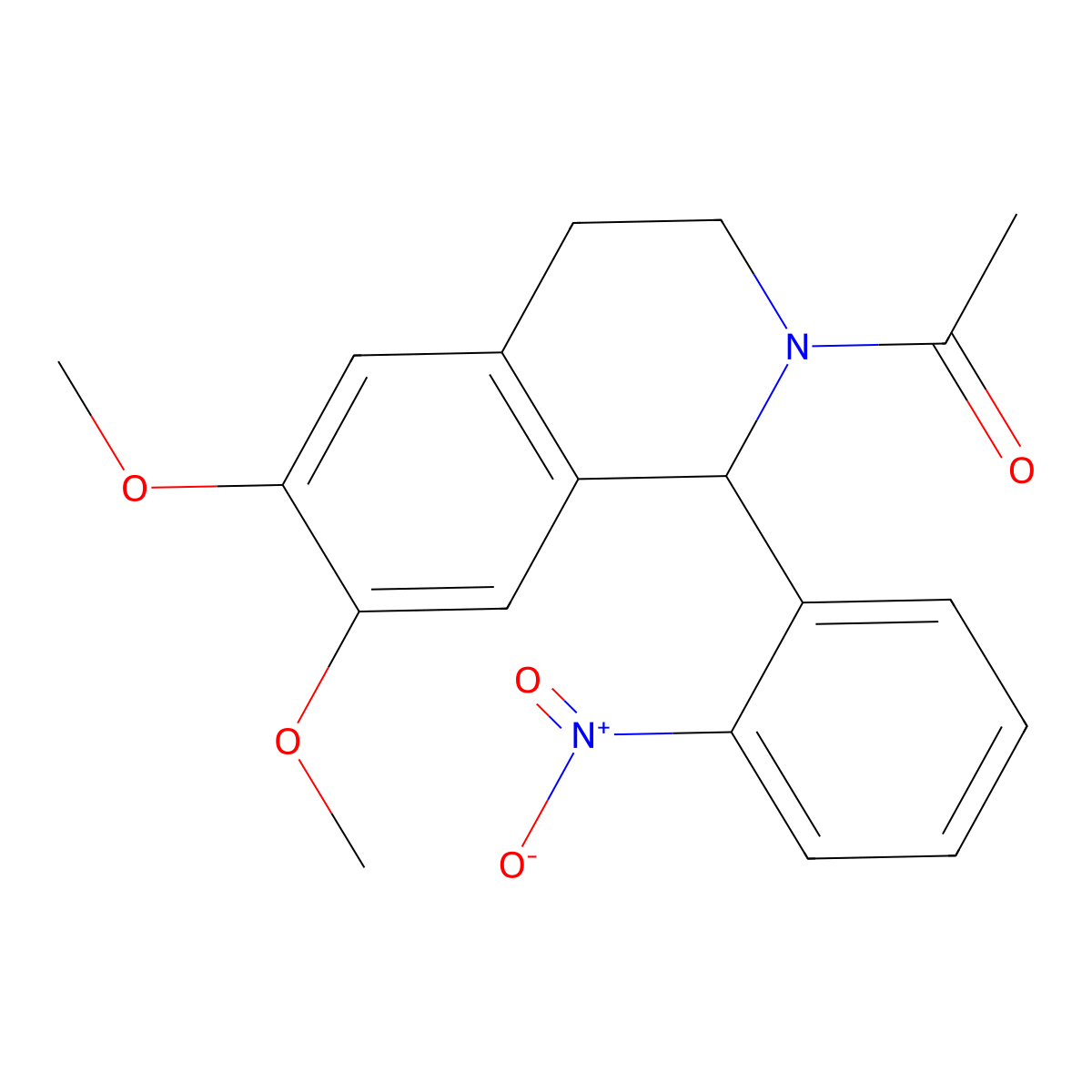 2-Acetyl-6,7-dimethoxy-1-(2-nitrophenyl)-1,2,3,4-tetrahydroisoquinoline molecular structure, CAS 66040-41-3