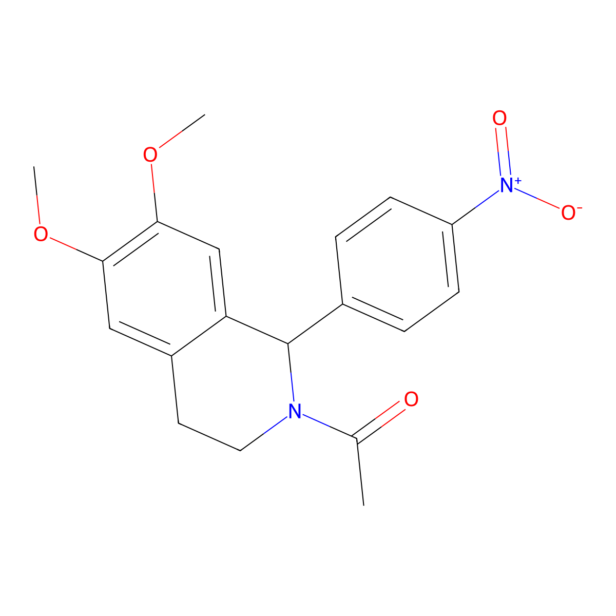 2-Acetyl-6,7-dimethoxy-1-(4-nitrophenyl)-1,2,3,4-tetrahydroisoquinoline molecular structure, CAS 66040-42-4