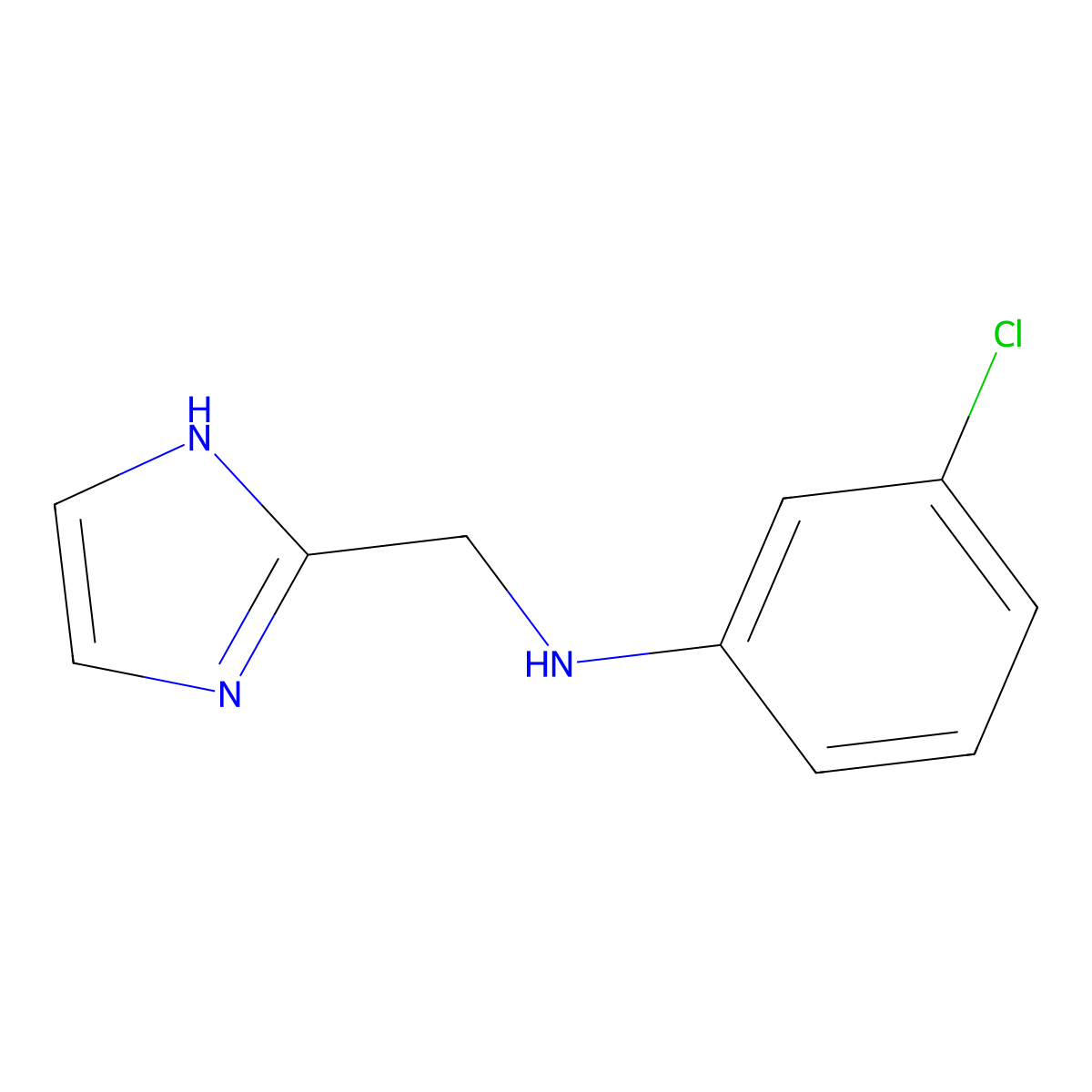 3-chloro-N-(1H-imidazol-2-ylmethyl)aniline molecular structure, CAS 660405-04-9