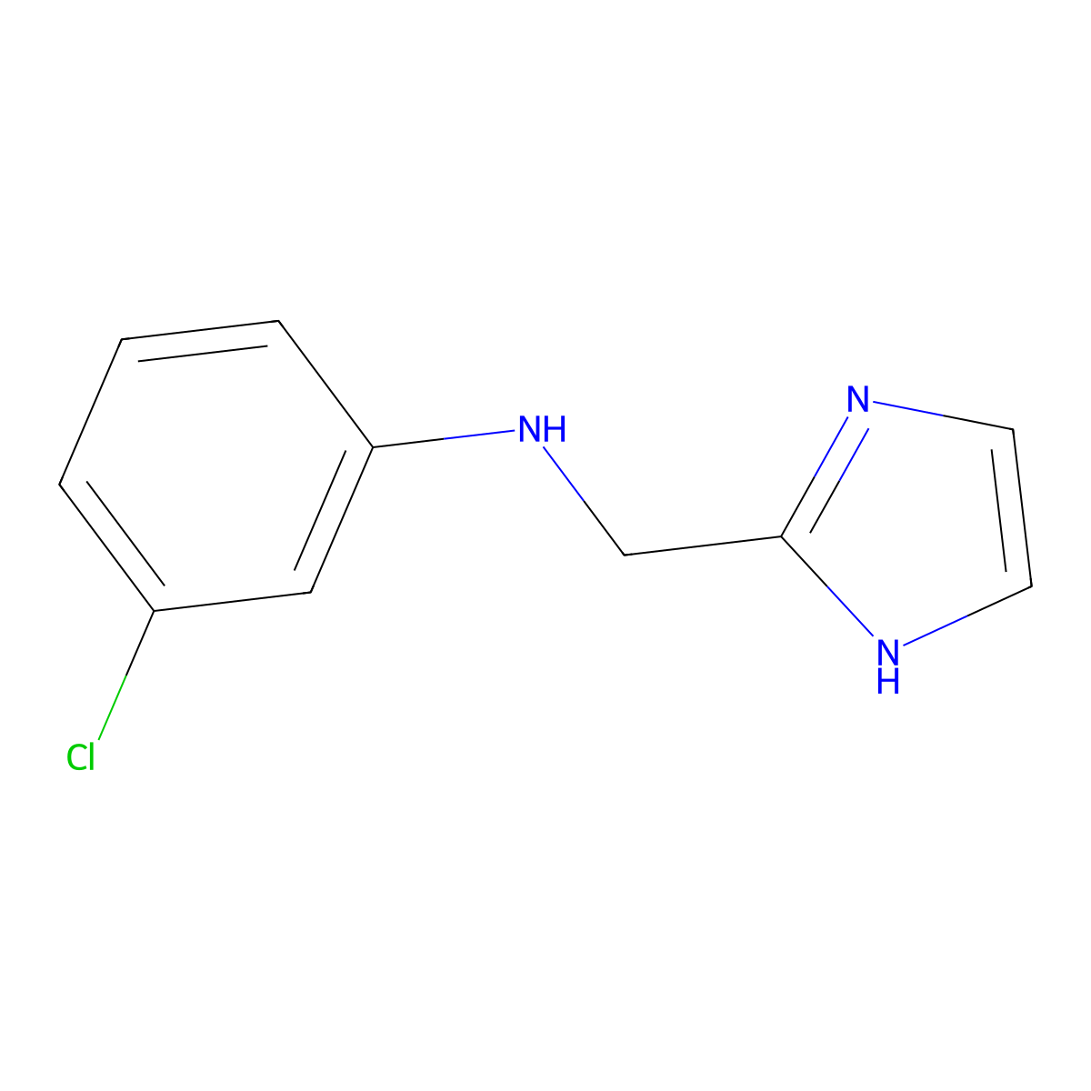 3-chloro-N-(1H-imidazol-2-ylmethyl)aniline molecular structure, CAS 660405-04-9