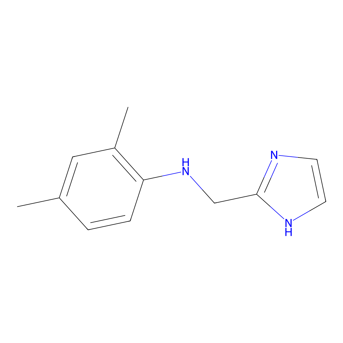 N-[(1H-imidazol-2-yl)methyl]-2,4-dimethylaniline molecular structure, CAS 660405-19-6