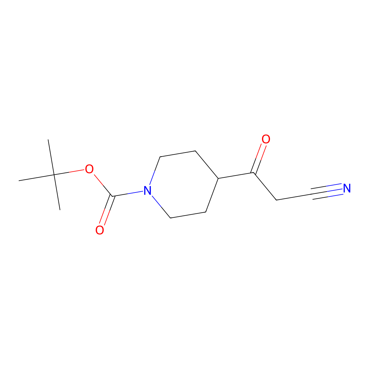 Tert-butyl 4-(2-cyanoacetyl)piperidine-1-carboxylate molecular structure, CAS 660406-84-8