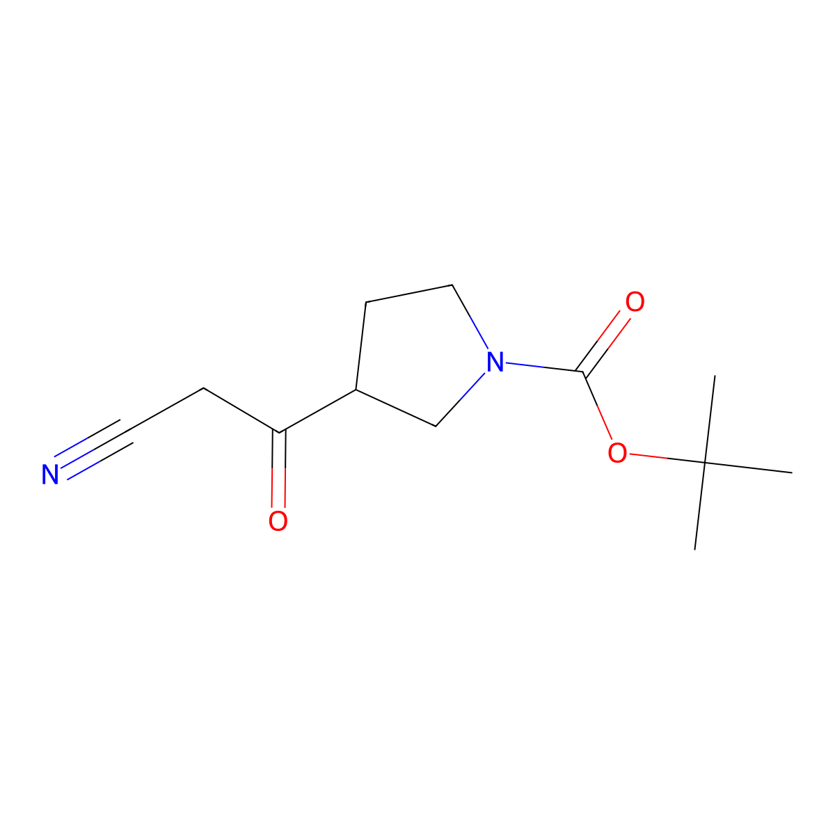 Tert-butyl 3-(2-cyanoacetyl)pyrrolidine-1-carboxylate molecular structure, CAS 660406-89-3