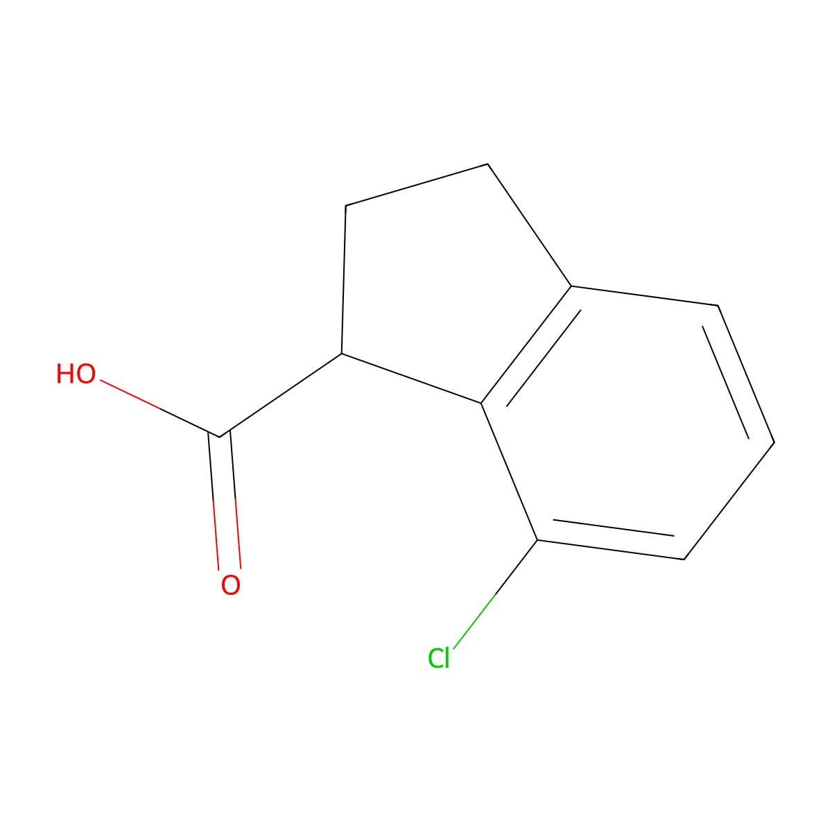 7-Chloro-2,3-dihydro-1H-indene-1-carboxylic acid molecular structure, CAS 66041-27-8