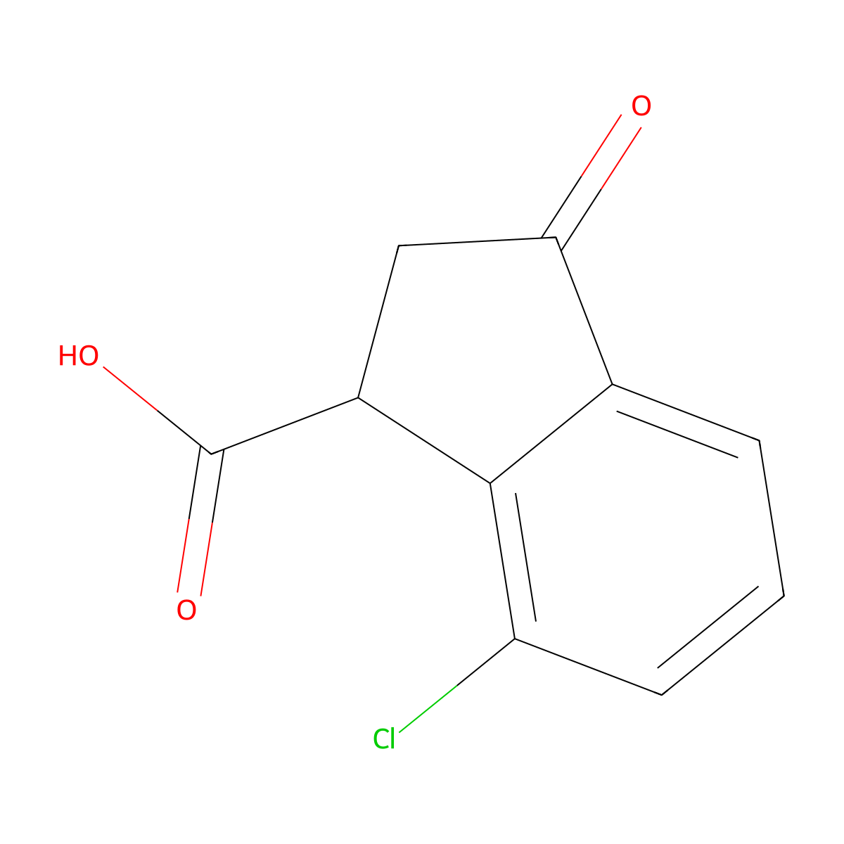 7-Chloro-2,3-dihydro-3-oxo-1H-indene-1-carboxylic acid molecular structure, CAS 66041-34-7