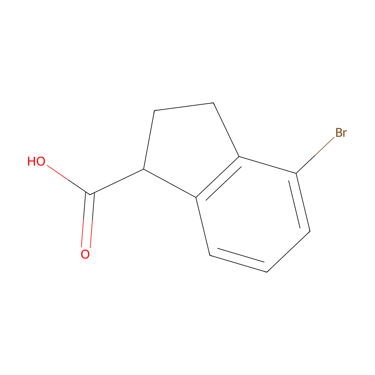 4-bromo-2,3-dihydro-1H-indene-1-carboxylic acid molecular structure, CAS 66041-35-8