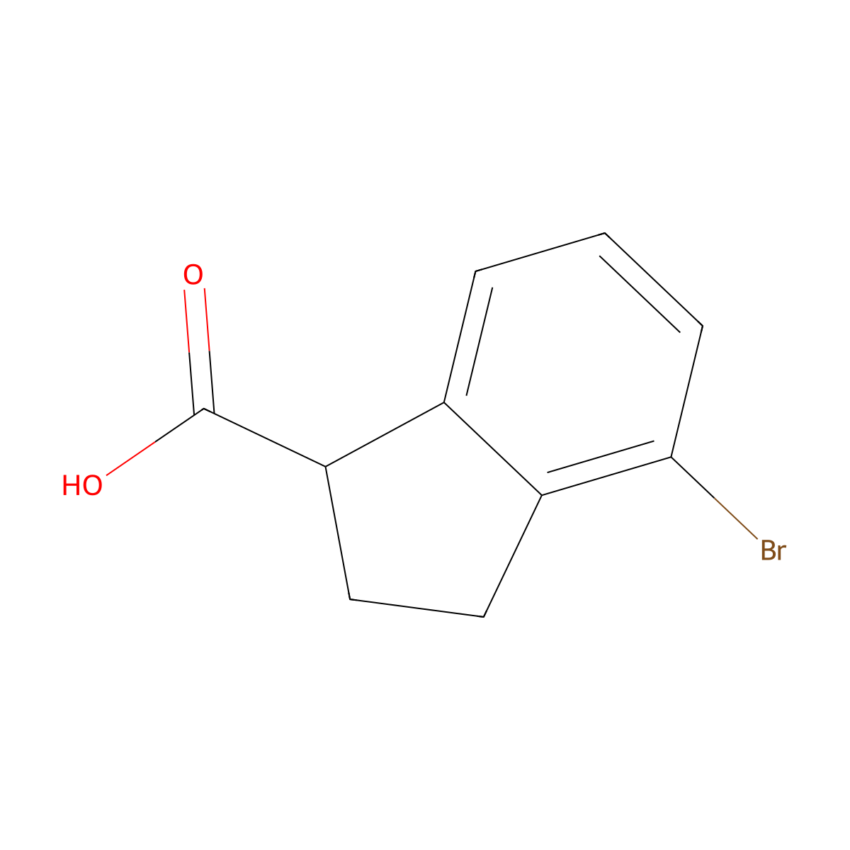 4-bromo-2,3-dihydro-1H-indene-1-carboxylic acid molecular structure, CAS 66041-35-8