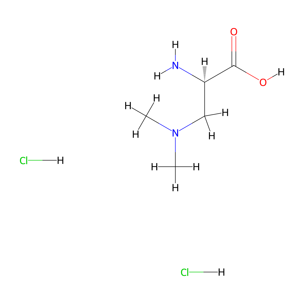 (R)-2-Amino-3-(dimethylamino)propanoic acid dihydrochloride molecular structure, CAS 660412-38-4