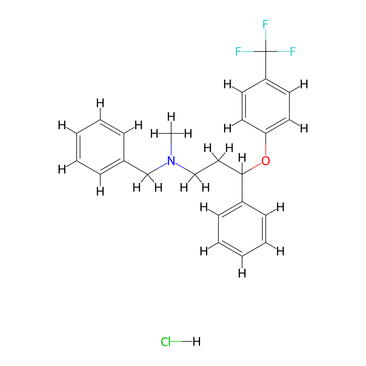 Benzyl(methyl){3-phenyl-3-[4-(trifluoromethyl)phenoxy]propyl}amine hydrochloride molecular structure, CAS 660414-56-2