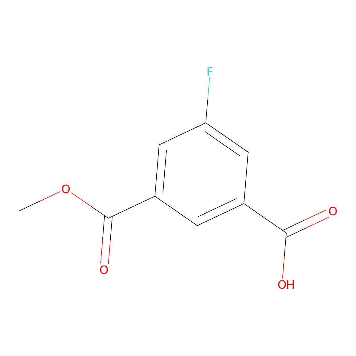 3-Fluoro-5-(methoxycarbonyl)benzoic acid molecular structure, CAS 660416-36-4