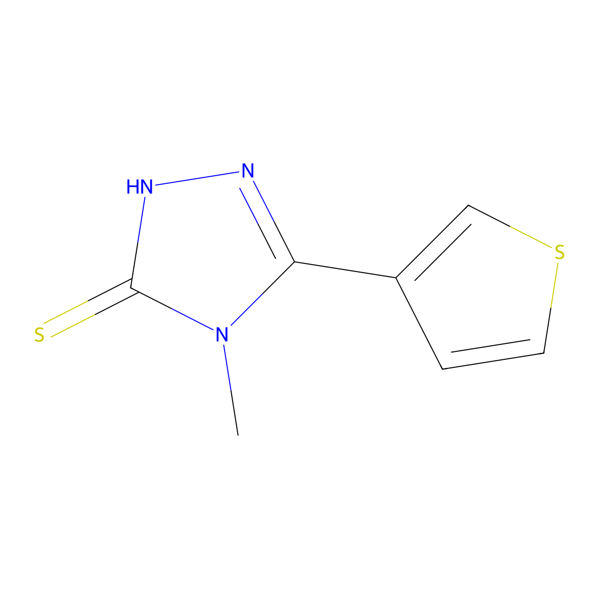 4-Methyl-5-(thiophen-3-YL)-4H-1,2,4-triazole-3-thiol molecular structure, CAS 660416-50-2