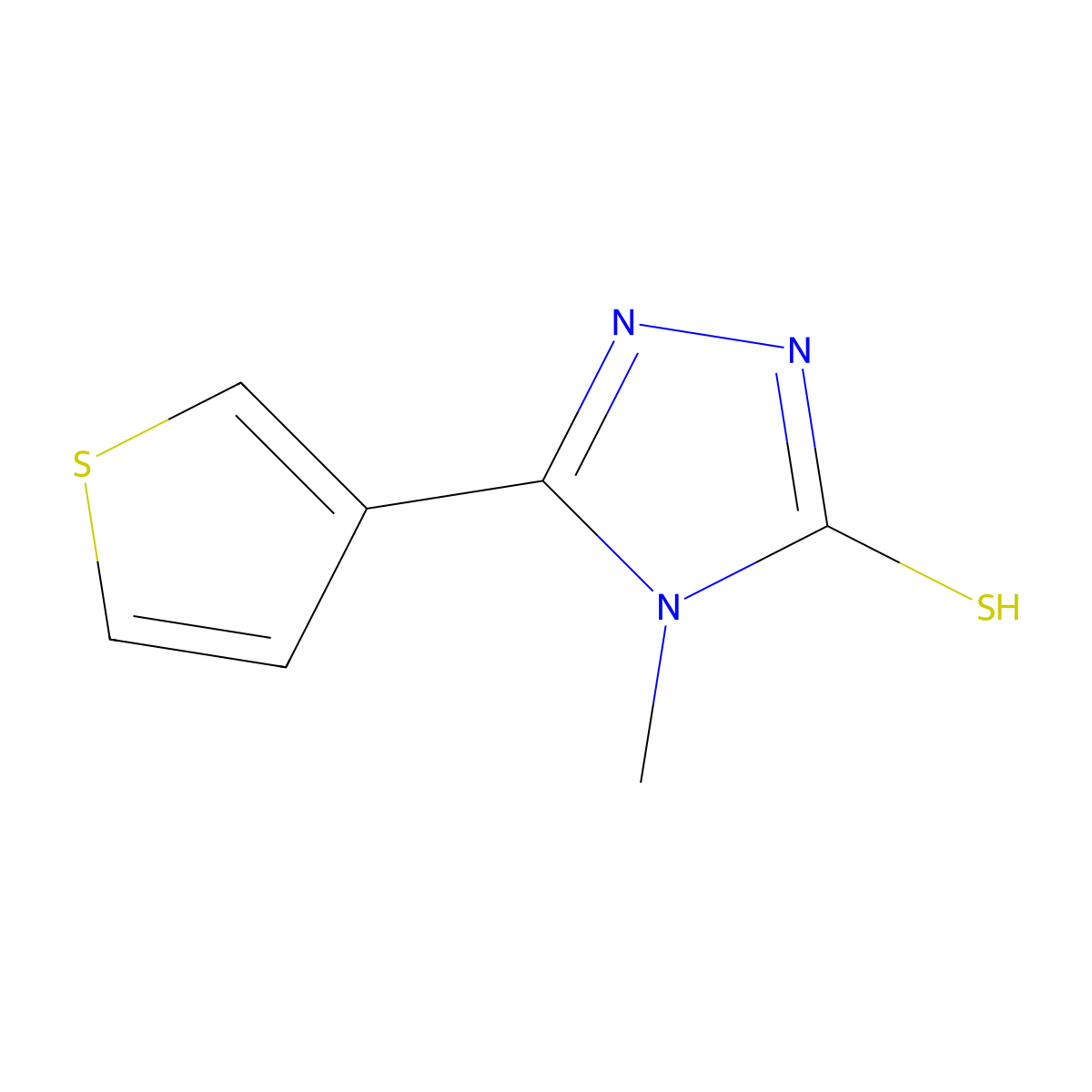 4-Methyl-5-(thiophen-3-YL)-4H-1,2,4-triazole-3-thiol molecular structure, CAS 660416-50-2