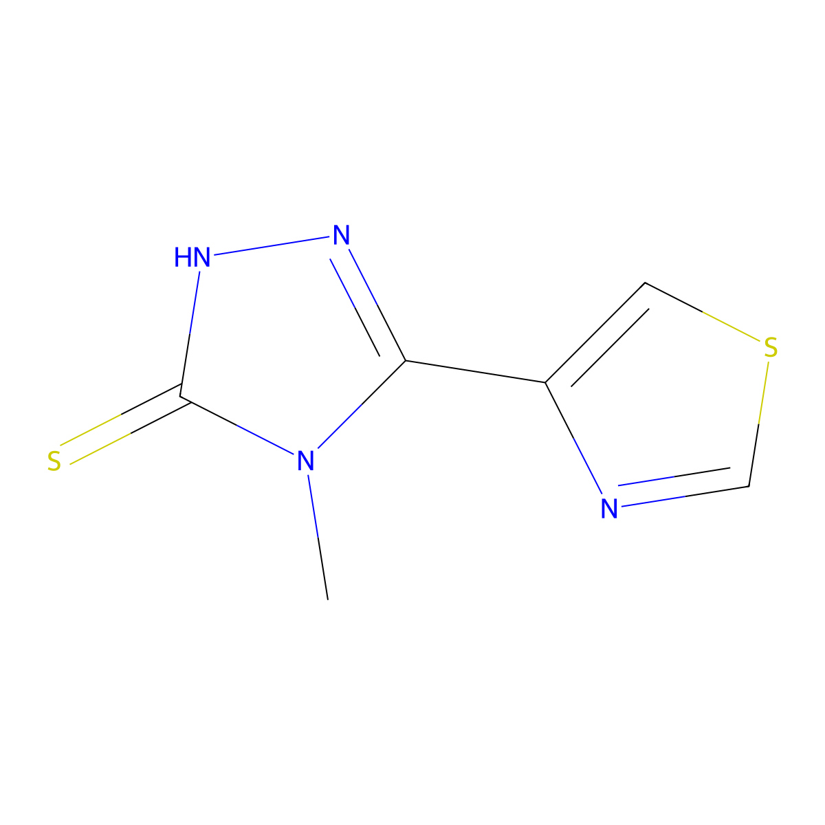 4-Methyl-5-(1,3-thiazol-4-YL)-4H-1,2,4-triazole-3-thiol molecular structure, CAS 660416-51-3