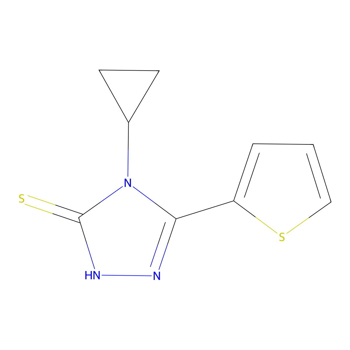 4-cyclopropyl-5-thien-2-yl-4H-1,2,4-triazole-3-thiol molecular structure, CAS 660417-22-1