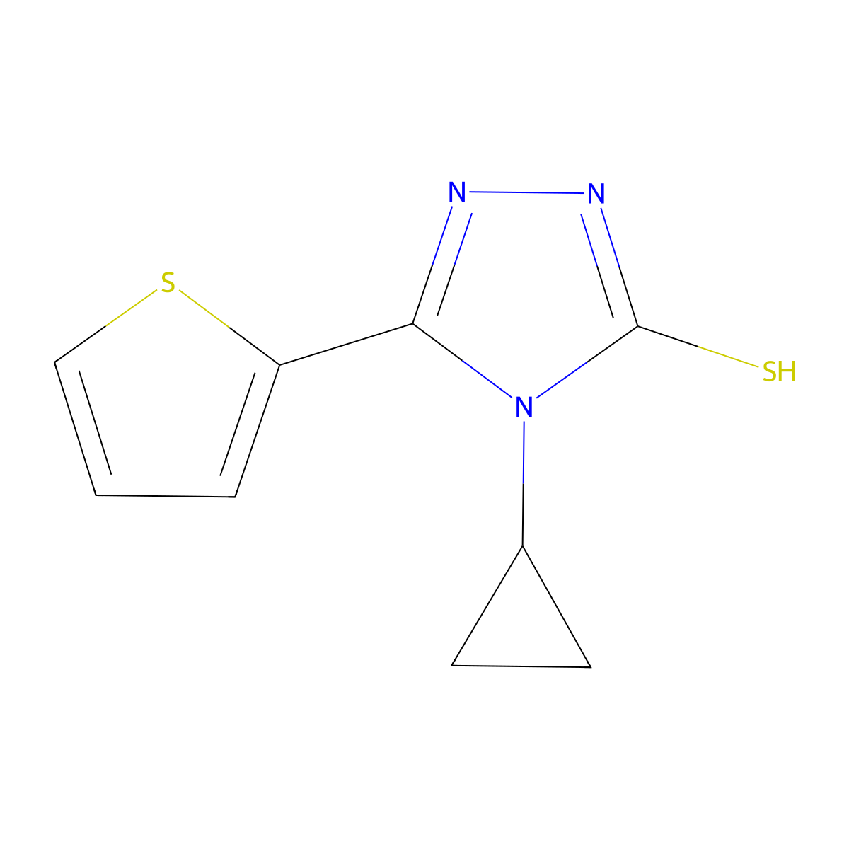 4-cyclopropyl-5-thien-2-yl-4H-1,2,4-triazole-3-thiol molecular structure, CAS 660417-22-1