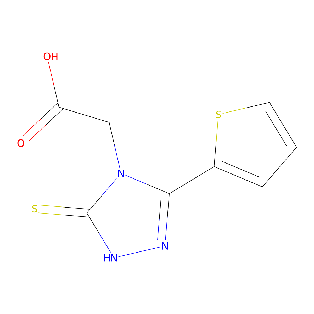 2-[3-sulfanyl-5-(thiophen-2-yl)-4H-1,2,4-triazol-4-yl]acetic acid molecular structure, CAS 660417-26-5