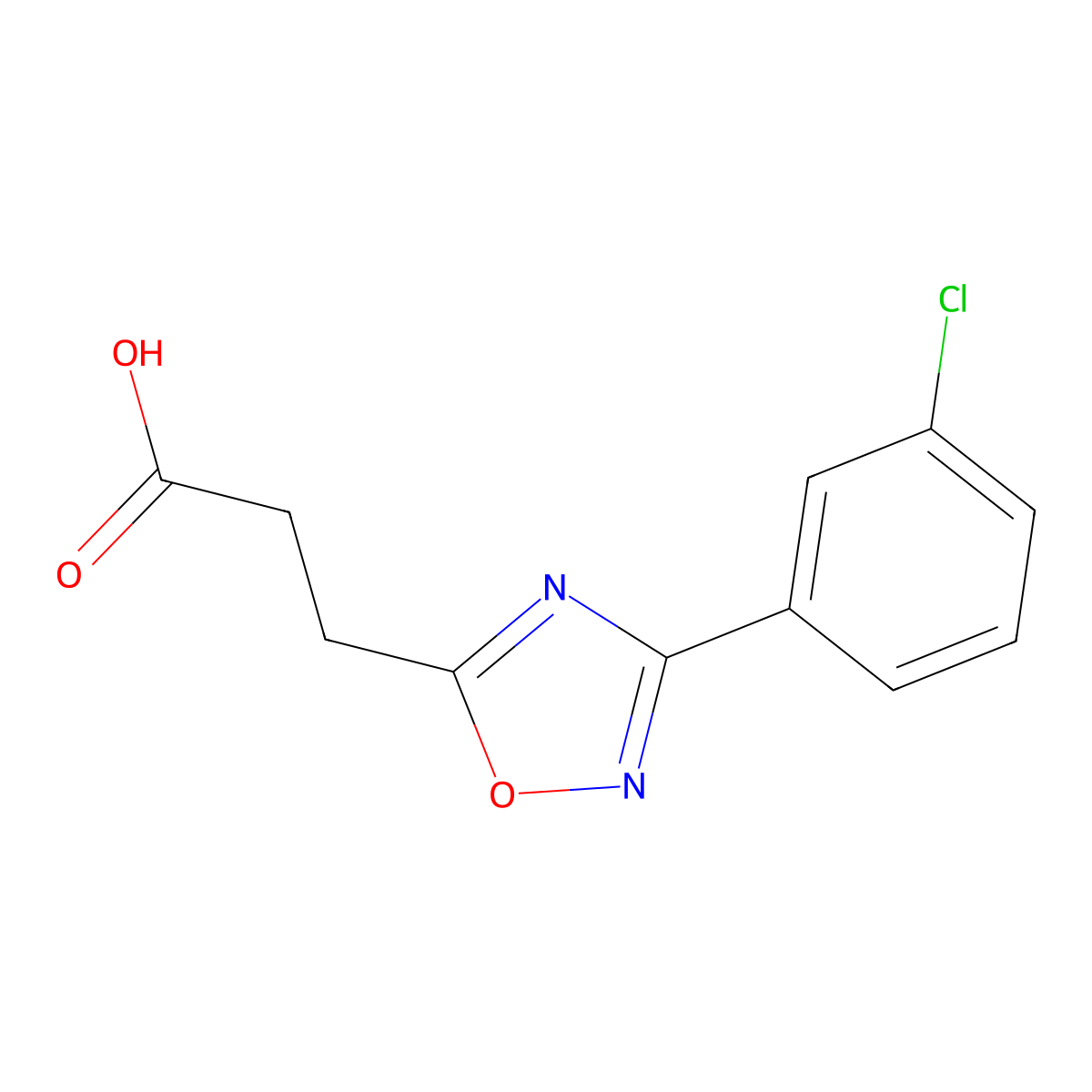 3-[3-(3-Chloro-phenyl)-[1,2,4]oxadiazol-5-yl]-propionic acid molecular structure, CAS 660417-52-7