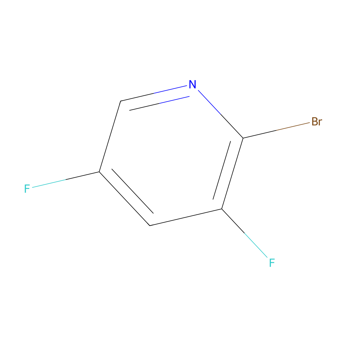 2-Bromo-3,5-difluoropyridine molecular structure, CAS 660425-16-1