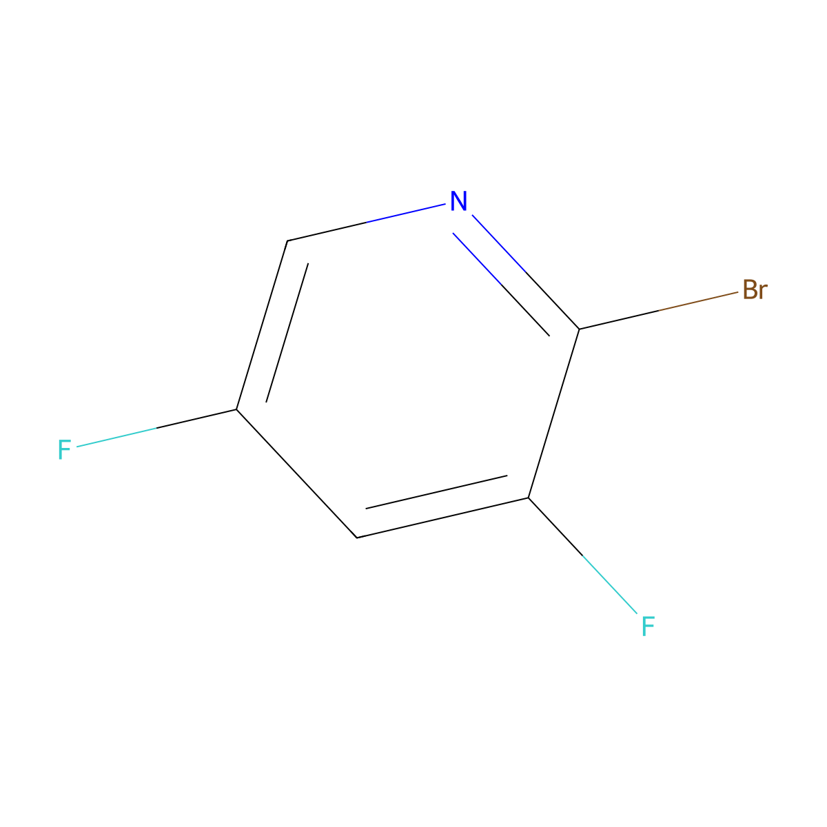 2-Bromo-3,5-difluoropyridine molecular structure, CAS 660425-16-1